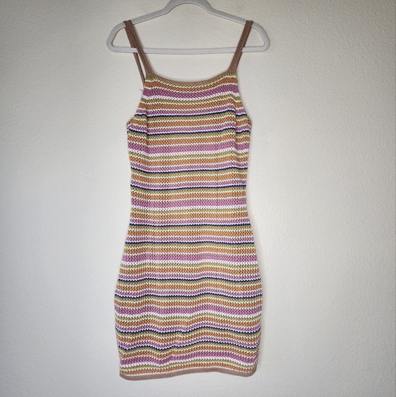 Olive + Oak Rainbow Crochet Swiftie Style Dress L - Picture 2 of 6